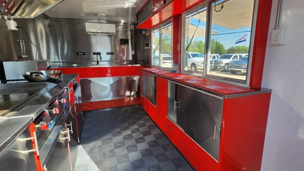 2024 Red 8x16 Food Concession Trailer – Double Axle