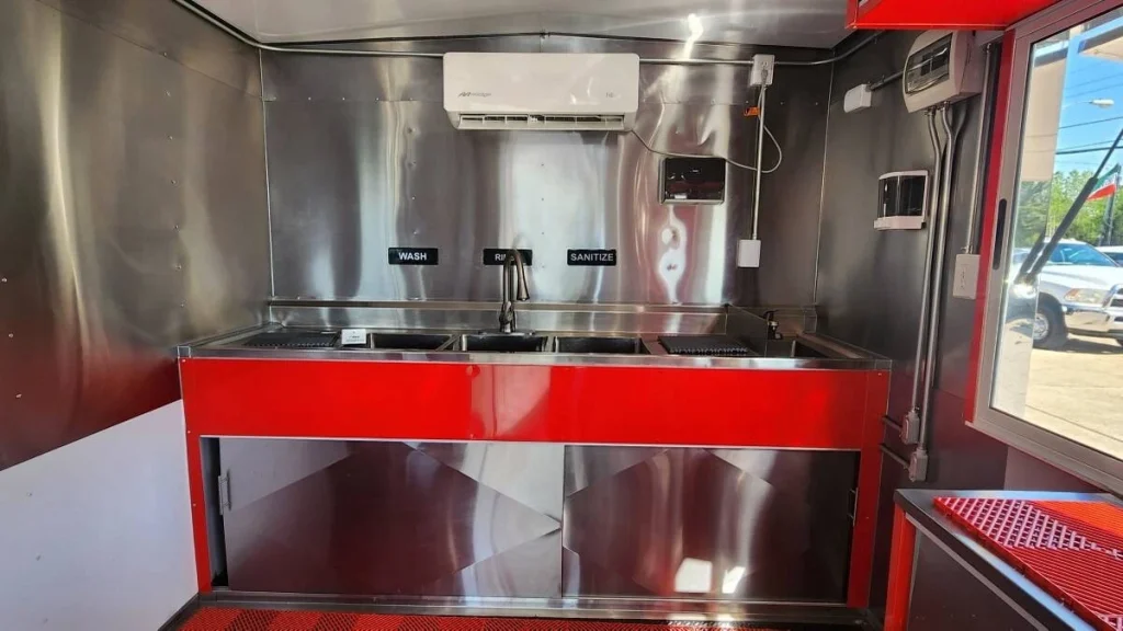 2024 Red 8x16 Food Concession Trailer – Double Axle